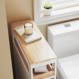 Sobuy Bzr54-Ii-W,slim Freestanding Bathroom Storage Cabinet With 3 Drawers And Divider,65X23X82Cm,white - thumbnail 6