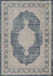 Maia Washable Low Pile Non Slip Orchid Traditional Area Rug - Navy, 200 X 300 Cm (Rectangular) - thumbnail 2