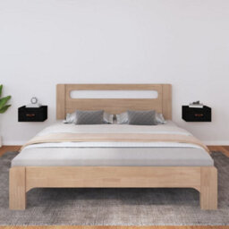 Berkfield Wall-Mounted Bedside Cabinets 2 Pcs Black 40X29.5X22 Cm - thumbnail 1