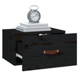 Berkfield Wall-Mounted Bedside Cabinets 2 Pcs Black 40X29.5X22 Cm - thumbnail 4