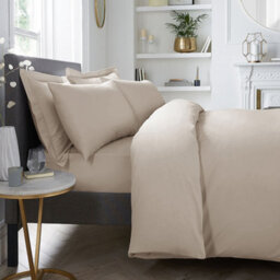 Appletree Premium 200Tc Plain Dye Natural 100% Percale Cotton Natural Fitted Bed Sheet - thumbnail 3