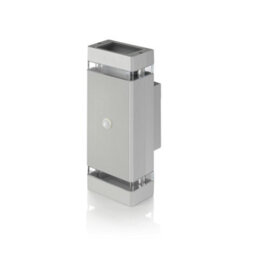 Auraglow Pir Motion Sensor Double Up & Down Wall Light - Silver - Warm White - thumbnail 2