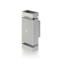 Auraglow Pir Motion Sensor Double Up & Down Wall Light - Silver - Warm White - thumbnail 9