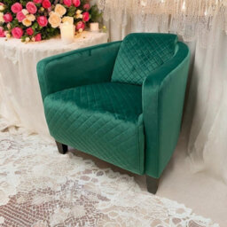 86Cm Seagrass Colour Velvet Armchair - thumbnail 4