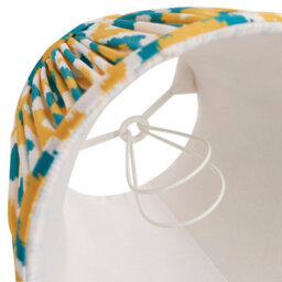 Loops Elegant Set Of 2 Handcrafted 16Cm Tapered Cylinder Lamp Shades In Yellow And Jade - thumbnail 4