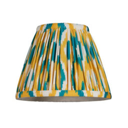 Loops Elegant Set Of 2 Handcrafted 16Cm Tapered Cylinder Lamp Shades In Yellow And Jade - thumbnail 5