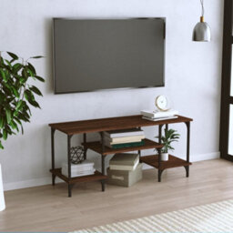 Berkfield Durable Tv Cabinet Brown Oak 102X35X45.5 Cm Engineered Wood - thumbnail 2