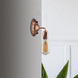 Industrial Wall Light Vintage Metal Wall Sconce Lamp Led E27 Lighting Fixture Rose Gold, With Bulb - thumbnail 2