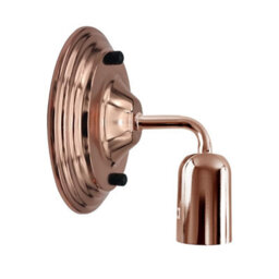 Industrial Wall Light Vintage Metal Wall Sconce Lamp Led E27 Lighting Fixture Rose Gold, With Bulb - thumbnail 5