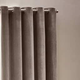 Yard Heavy Chenille Velvet Room Darkening Eyelet Curtain Pair Greige (W)117Cm X (D)183Cm - thumbnail 2