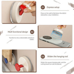 4 Pack Suction Cup Hooks For Kitchen And Bathroom, Reusable, No Drilling Required, Strong Multifunctional Wall Robe - thumbnail 1