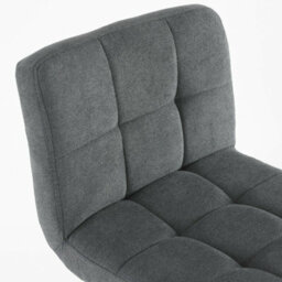 Neo Dark Grey Fabric Bar Stool With Matt Black Leg - thumbnail 2