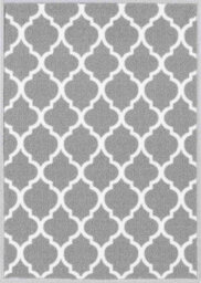 Machine Washable Trellis Design Anti Slip Doormats Grey 67X220 Cm - thumbnail 2