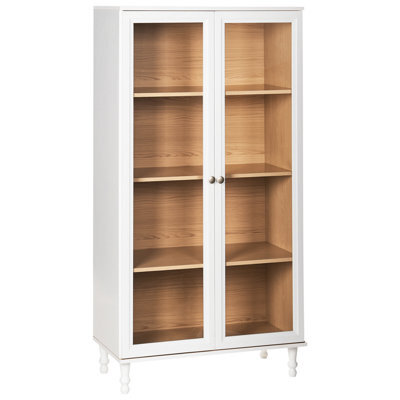 Beliani Glass Display Cabinet Tingledale 80 Cm White - image 1