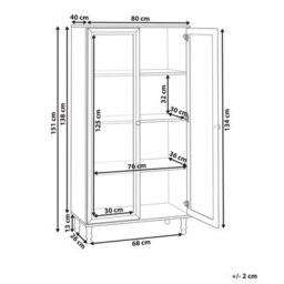Beliani Glass Display Cabinet Tingledale 80 Cm White - thumbnail 3