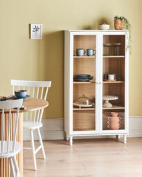 Beliani Glass Display Cabinet Tingledale 80 Cm White - thumbnail 2