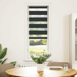 Berkfield Modern Zebra Blind Black 55X100 Cm Fabric Width 50.9 Cm Polyester