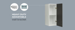 Jd Greta Kitchen Wall Unit 300mm Storage Cabinet With Doors And Shelf 30Cm - White Gloss - thumbnail 4