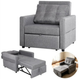 Convertible Sofa Bed 3-In-1 Pull Out Arm Chair Folding Recliner Sleeper - thumbnail 5