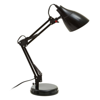 Orsina Black Desk Lamp, Adjustable Arm And Head With Sleek Metal Frame, Matte Finish Offers Clean - image 1
