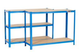 Rhino Racking 4 Bays - 180 X 120 X 40Cm - Blue - 5 Tier Boltless Heavy Duty Garage Shelving Unit - 1000Kg Load Weight - thumbnail 6