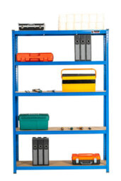 Rhino Racking 4 Bays - 180 X 120 X 40Cm - Blue - 5 Tier Boltless Heavy Duty Garage Shelving Unit - 1000Kg Load Weight - thumbnail 4
