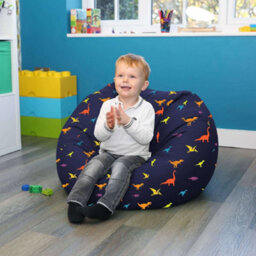 rucomfy Beanbags Rucomfy Indoor Dinosaur Pattern Kids Classic Bean Bag - Soft Comfortable Chair - thumbnail 4