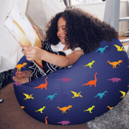 rucomfy Beanbags Rucomfy Indoor Dinosaur Pattern Kids Classic Bean Bag - Soft Comfortable Chair - thumbnail 2