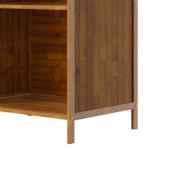 Darphe 4 Tier Open Bookcase Moso Bamboo Mdf Wood Colour Slim Profile Storage Shelf - thumbnail 7