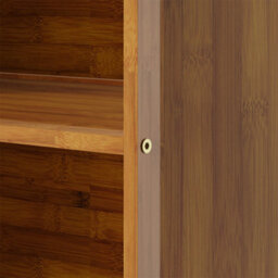 Darphe 4 Tier Open Bookcase Moso Bamboo Mdf Wood Colour Slim Profile Storage Shelf - thumbnail 6