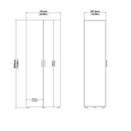 Wyld Haus Wilde 2-Door Wardrobe In Natural Oak Effect And White Gloss - thumbnail 9
