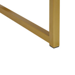 Beliani Glamour Home Side Table 40 X 40 Cm Black Mdf With Gold Metal Base And Drawer - Bedside Nightstand - thumbnail 7