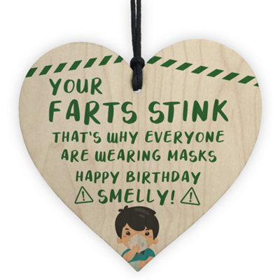Red Ocean Rude Birthday Gift For Her Him Wooden Heart Funny Quarantine Lockdown Gift - image 1