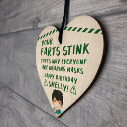 Red Ocean Rude Birthday Gift For Her Him Wooden Heart Funny Quarantine Lockdown Gift - thumbnail 7