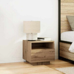 Berkfield Modern Bedside Cabinets With Led Lights 2 Pcs Artisan Oak 40X39X37 Cm - thumbnail 2