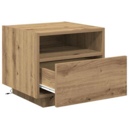 Berkfield Modern Bedside Cabinets With Led Lights 2 Pcs Artisan Oak 40X39X37 Cm - thumbnail 7