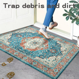 Ameha Luxurious Nonslip Cashmere Area Rugs Regal Living Room Carpets Door Blue Rust Mats 60 X 110 Cm - thumbnail 3
