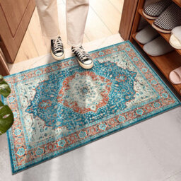 Ameha Luxurious Nonslip Cashmere Area Rugs Regal Living Room Carpets Door Blue Rust Mats 60 X 110 Cm - thumbnail 9