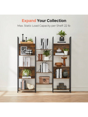 LEDREM 5-Tier Bookcase With 14 Shelves, Book Shelf With Metal Frame, 24 X 158 X 166 Cm - image 1