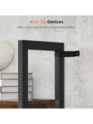 LEDREM 5-Tier Bookcase With 14 Shelves, Book Shelf With Metal Frame, 24 X 158 X 166 Cm - thumbnail 2