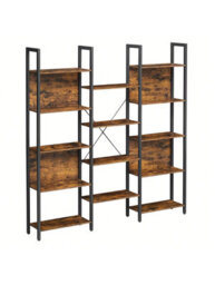 LEDREM 5-Tier Bookcase With 14 Shelves, Book Shelf With Metal Frame, 24 X 158 X 166 Cm - thumbnail 6
