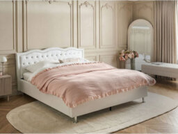 Beliani Ottoman Bed Faux Leather Metz 160 X 200 Cm (Eu King Size) White - thumbnail 2