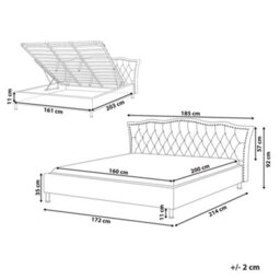 Beliani Ottoman Bed Faux Leather Metz 160 X 200 Cm (Eu King Size) White - thumbnail 3
