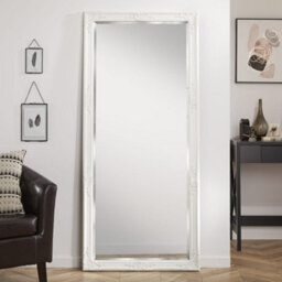 The Online Mirror Shop Leaner Mirror Highbury Rectangular Shape With Antique White Frame- H 165Cm X W 74Cm For Hanging In Bedroom Or Entryway - thumbnail 2
