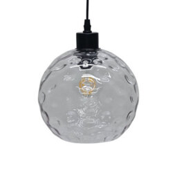 First Choice Lighting Barnum - Clear Dimple Glass Globe With Black Pendant Fitting - thumbnail 7