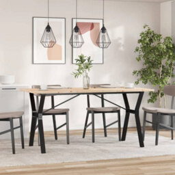 Walplus Dining Table Y-Frame 160X80X75.5 Cm Solid Wood Pine And Steel - thumbnail 3