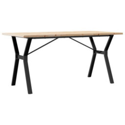 Walplus Dining Table Y-Frame 160X80X75.5 Cm Solid Wood Pine And Steel - thumbnail 2