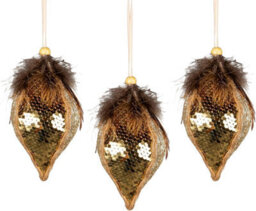 Shatchi 14Cm Gold Teardrop Bauble - Christmas Hanging Decoration - thumbnail 3