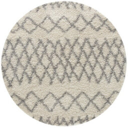 The Rugs Moroccan Shaggy Rugs And Runners Soft Fluffy Tribal Design High Pile Ivory And Grey Living Room Kitchen Hallway 900 - thumbnail 1