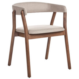 Beliani Set Of 2 Dining Chairs Mylo Fabric Dark Brown/ Beige - thumbnail 4